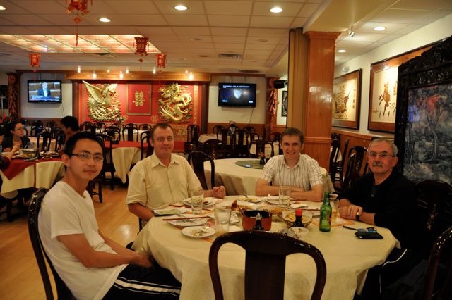 At Lulus with Yanxin Jia, Prof. Adrian BIrzu, and Prof. Vilmos Gaspar